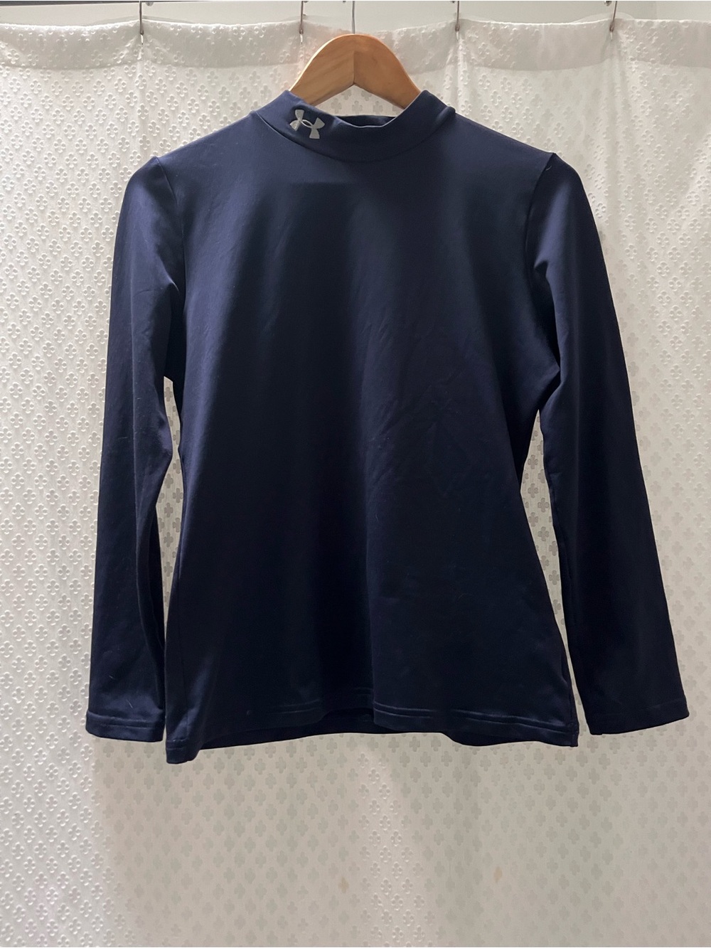 Under Armour Navy Long-Sleeve Compression Mock Neck Kids Shirt